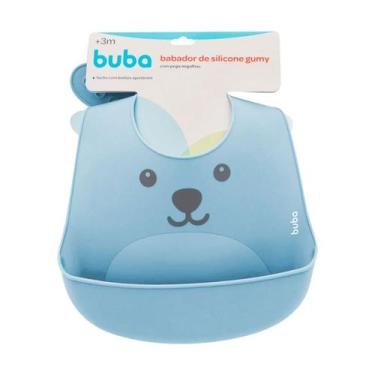Imagem de Babador Silicone Buba Impermeável Pega Migalhas Gumy Azul