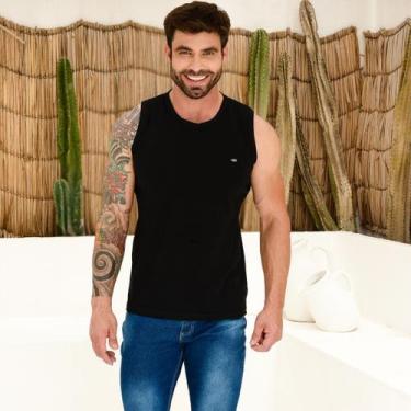 Imagem de Camiseta Regata Masculina Black Cotton Com Estilo Hot Verão - Ss Jeans