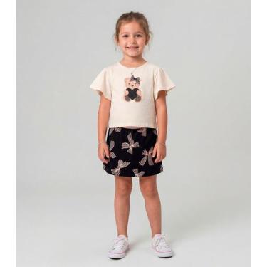 Imagem de Conjunto Blusa com Shorts Saia Trick Nick Bege, 1, Bege