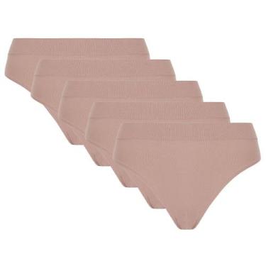 Imagem de Kit 5 Calcinha Básica Microfibra Sem Costura Loba Feminina - LUPO, Nud