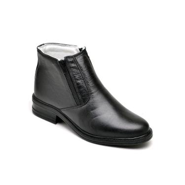 Imagem de Bota Casual Couro Bico Redondo Leve Macia Conforto Masculina-Masculino