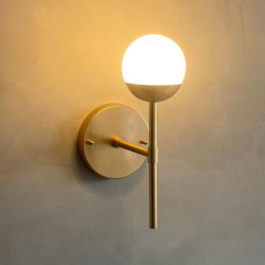 Imagem de Arandela luminária de Parede lina alumínio bivolt Com Globo Vidro 12cm