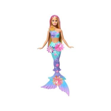 Imagem de Barbie Fantasy Sereia Flores Mágicas Loira com Transformação - Mattel,