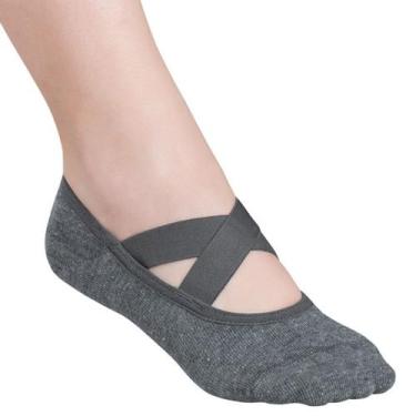 Imagem de Meia Sapatilha Pilates Lupo Antiderrapante Original, Cinza, Escuro, P