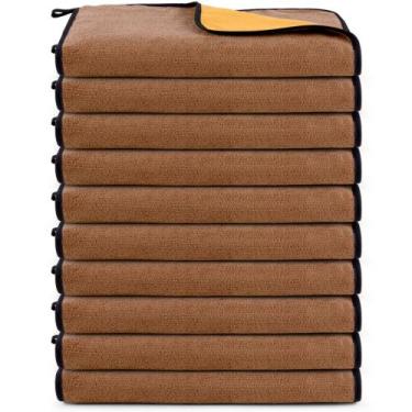 Imagem de Kit 10 Panos Multiuso Em Geral Dupla Face Flanela Microfibra / Toalha 