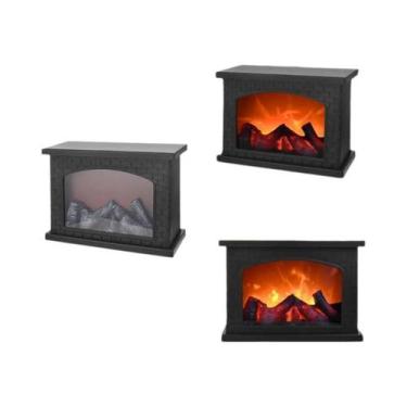 Imagem de Luminária De Mesa LED Com Efeito De Chama De Lareira, Estilo Carvão Qu