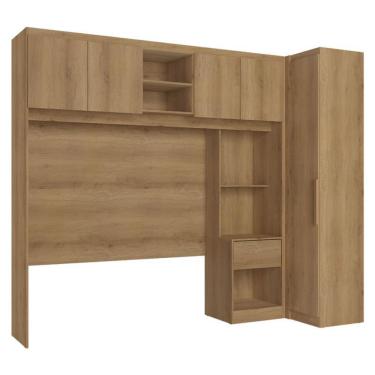 Imagem de Quarto Modulado Casal 5 Portas 2 Peças Modulare Capuccino Acetinado - THB