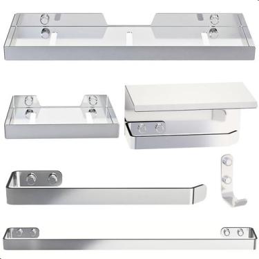 Imagem de Kit Acessórios Para Banheiro Inox e Cromado 6 Peças MAX - MetalCromo
