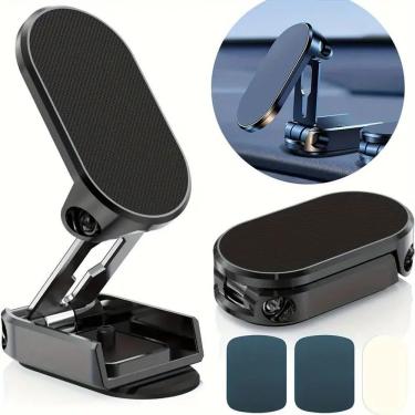 Imagem de Suporte Magnético para Celular Veicular em Saída de Ar Dobrável Universal com Rotação 360 Preto OEM