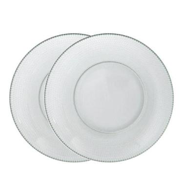 Imagem de Jogo 2 Prato Raso De Vidro Gema Plus Transparente 25cm Class Home