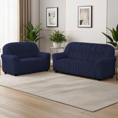 Imagem de Capa de Sofá 3 e 2 Lugares Malha Gel Kit Protetor Elasticada - Mava En