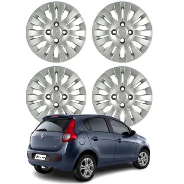 Imagem de Jogo Calota Aro 13 Fiat Palio Attractive 201/2011 Cubo Baixo Prata - G