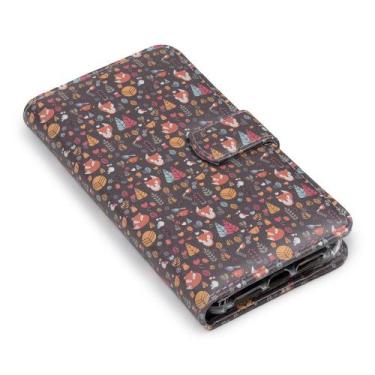 Imagem de Capa Carteira Estampada Tendencias Raposa Marrom E200 Para Samsung A25