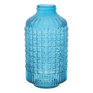 Imagem de GARRAFA DECORATIVA ENFEITE AIMEZ VIDRO 31x17x17cm AZUL