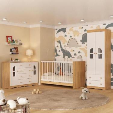 Imagem de Quarto De Bebê Completo Berço 3 Em 1 Para Colchão 130x60cm Liz Multimó