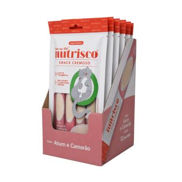 Imagem de Petisco para Gatos Snack Cremoso Nutrisco Sabor Atum e Camarão Display - 48 sachês