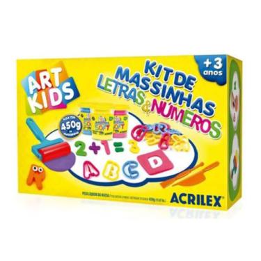 Imagem de Massinha de Modelar Letras e Números com 55 Moldes 450g - ACRILEX