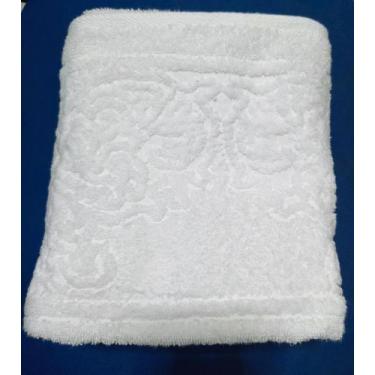 Imagem de Toalha rosto 50CM X 90cm felpuda jacquard barra velour lisa confort br