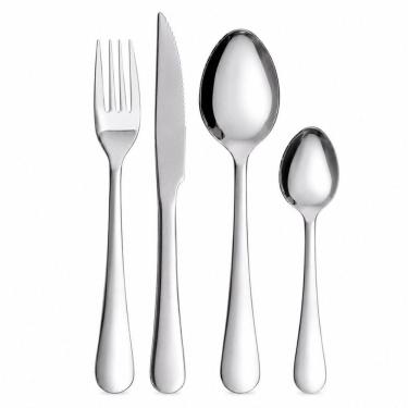 Imagem de Conjunto 16 Talheres Inox Aco 18/0 com Faca de Churrasco e Cabo Anatomico
