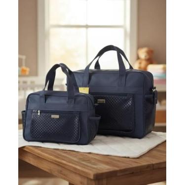 Imagem de Kit Bolsa Bebê Maternidade Quadriculado Impermeável RBB 401 Cor:vinho,