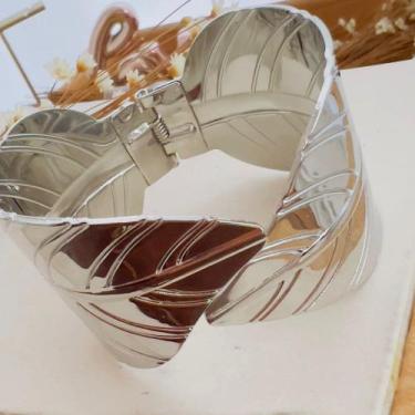 Imagem de Bracelete Bijuteria Prata Folha - Crystal Mulher