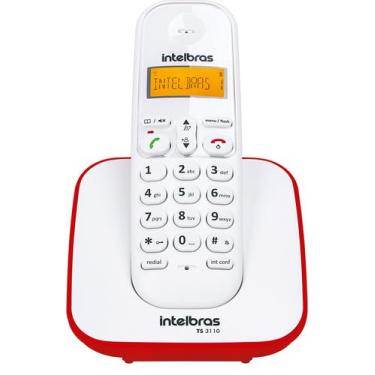 Imagem de Telefone Sem Fio Intelbras Ts 3110 Branco/vermelho 4123101