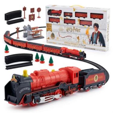 Imagem de Trenzinho Expresso De Hogwarts Ferrovia Mágica Harry Potter 37 Peças M