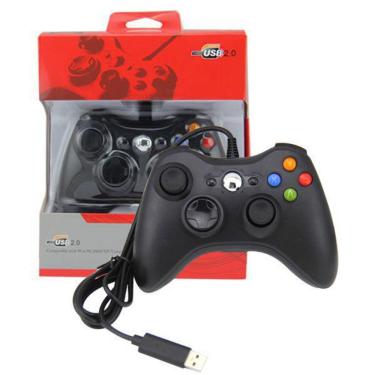 Imagem de Controle Usb com Fio Aquilae Xbox 360 Compatível com Computador e Notebook Preto