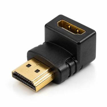 Imagem de Adaptador HDMI 90 Graus em L Macho x Fêmea HDMI 1.4 Conector Banhado a