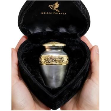 Imagem de Solace Forever Urnas De Cremação Para Cinzas Homens E Mulheres Adultos - Urna Humanas Funerárias Homenageie Seu Ente Querido Com Uma Memorial (Cinza, Pequena)