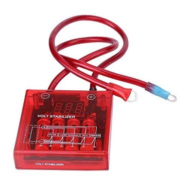 Imagem de Regulador de tensão do alternador automático, kit de estabilizador digital universal de 12 V para carro com 3 cabos de aterramento para caminhão de carro (vermelho