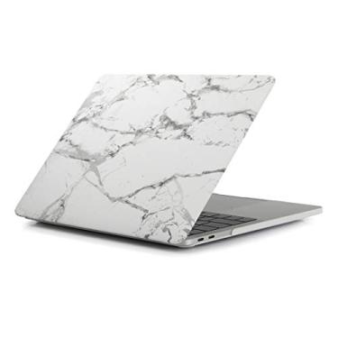 Imagem de Capa ultrafina branca e preta textura mármore padrão decalque água PC capa protetora para MacBook Pro 13,3 polegadas A1989 (2018) capa traseira do telefone