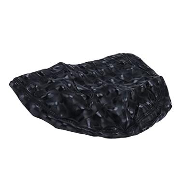 Imagem de Touca de natação PU, touca de natação de águas termais à prova d'água para proteger seus cabelos e orelhas para homens e mulheres para entusiastas da natação(Pérola negra)