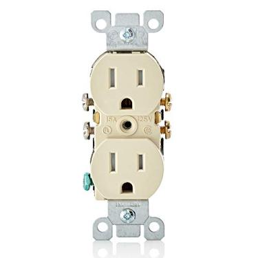 Imagem de Leviton T5320-IMP 15 Amp 125V Tomada duplex resistente a violação (pacote com 10), marfim