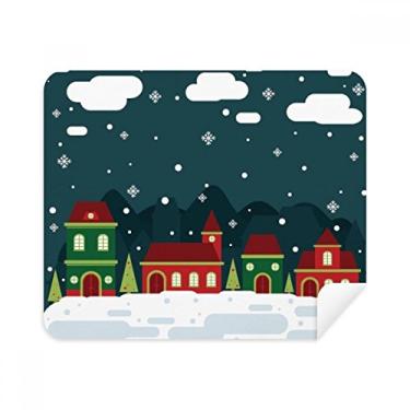 Imagem de Pano de limpeza de casa de árvore de neve, flocos de neve, 2 peças, tecido de camurça