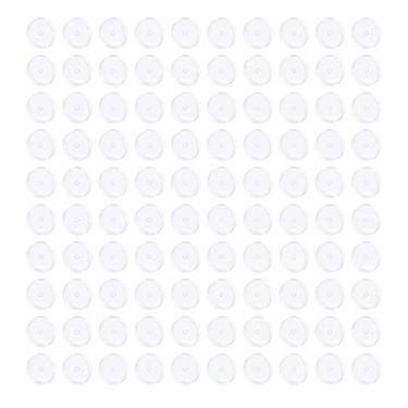 Imagem de 6 peças de disco transparente para piercing, brincos de silicone de pressão para almofadas de cura Keloides Kit de piercing de umbigo, 7MM, gel de sílica, Sem pedras preciosas