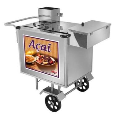 Imagem de Carrinho de Açaí Luxo com Rodas Maciças e Toldo - Cefaz