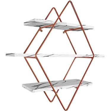 Imagem de Prateleira Tripla Estante Decorativa Livros Quarto Sala Losan Aço MDF - Cobre Vulcano