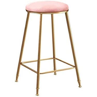 Imagem de KRASS Banquetas de metal, uso doméstico sala de jantar móveis cadeiras de balcão de café da manhã banqueta de maquiagem multifuncional, #1,43 * 75 cm, Collector88