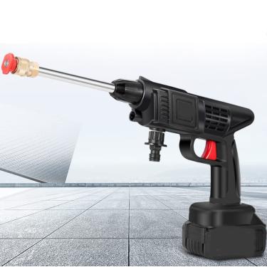 Imagem de Lavadora De Alta Pressão Sem Fio Portátil 21v 5600mah Bateria De Lítio 30bar Pressão De Trabalho Para Limpeza De Carro Rega Jardim,1Battery+Box+FoldingBucket