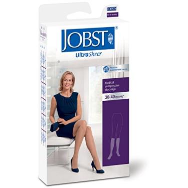 Imagem de Meias de compressão Jobst Ultrasheer 30 – 40 Joelhos de bico fechado alto bronze XG Comprimento curto