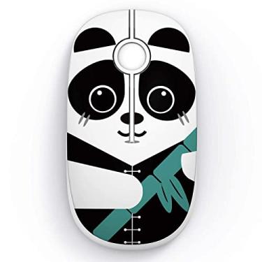 Imagem de Mouse sem fio - Mouse de computador portátil fino 2,4 G com nano receptor, mouse ópticos móveis menos ruído para notebook, PC, laptop, desktop (branco panda)