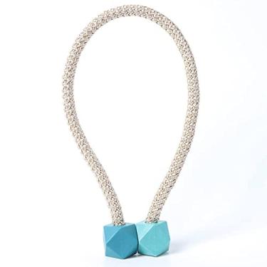 Imagem de Cinta de cortina fivela de vento nórdica sem instalação fivela magnética DIY corda borla cortina tiebacks suportes de cortina, T6,2 PCS