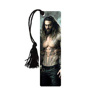 Imagem de Jason Momoa Aquaman – Filme da Liga da Justiça – Marcador de página com borla brilhante para colecionar presentes