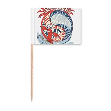 Imagem de World Beach Lagosta Marine Organism Bandeiras de palito de dente Marcador Topper Decoração de festa