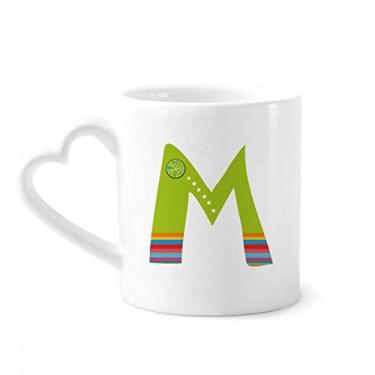 Imagem de M Alfabeto Laranja Frutas Padrão Bonito Caneca Café Cerâmica Copos Copo Coração Vidro