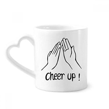 Imagem de Caneca de gesto personalizada Black Clap café cerâmica copo de coração de vidro