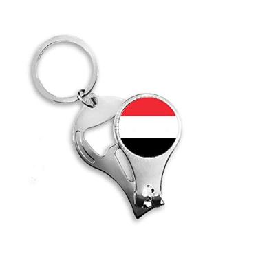 Imagem de Alicate de unha com bandeira nacional do Iêmen e chaveiro abridor de garrafas