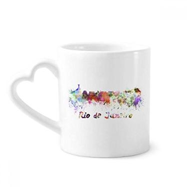 Imagem de Rio de Janerio Cidade do Brasil Caneca Aquarela Café Cerâmica Copos Copo de Coração de Vidro