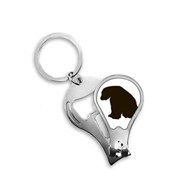 Imagem de Cortador de unhas preto urso polar retrato animal cortador abridor chaveiro tesoura